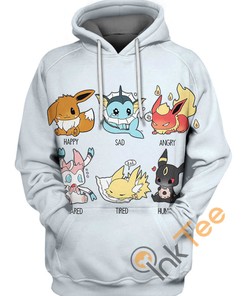 Eeveelutions Pokemon All Over Print Hoodie 3D