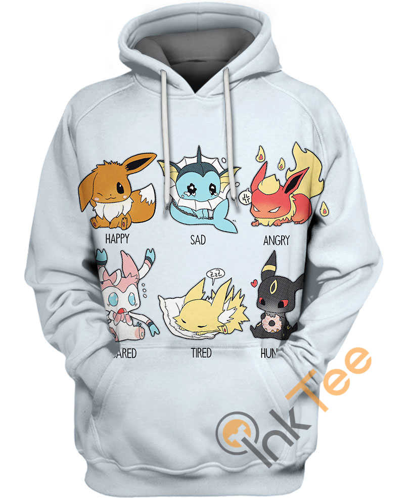 Eeveelutions Pokemon All Over Print Hoodie 3D