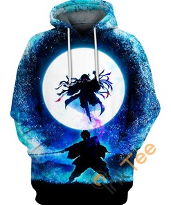 Enchanting Demon Slayer Under The Moonlight All Over Print 3D Hoodie