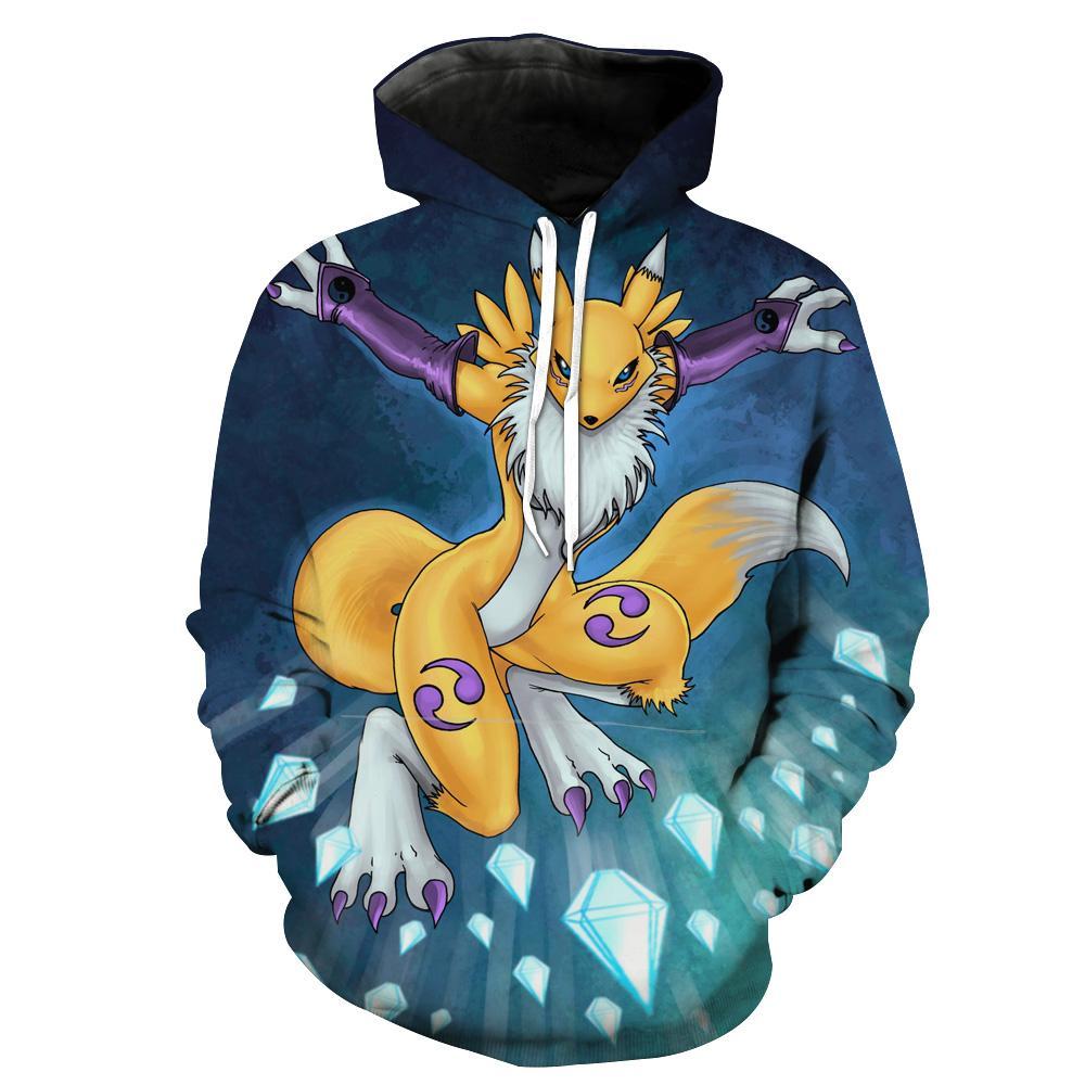 Enchanting Digimon Renamon Digimon Anime Custom All Over Print 3D Hoodie