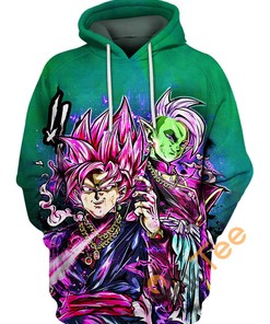 Enter The World Of Dragon Ball Super With The Black Goku And Zamasu 3D Hoodie
