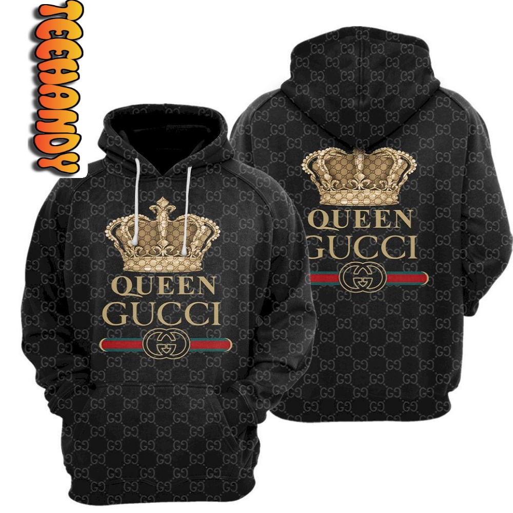 Enter The World Of Luxury With Queen Gucci 3D Hoodie