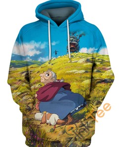 Enter The World Of Studio Ghibli With Sophie And Heen 3D Hoodie For Women