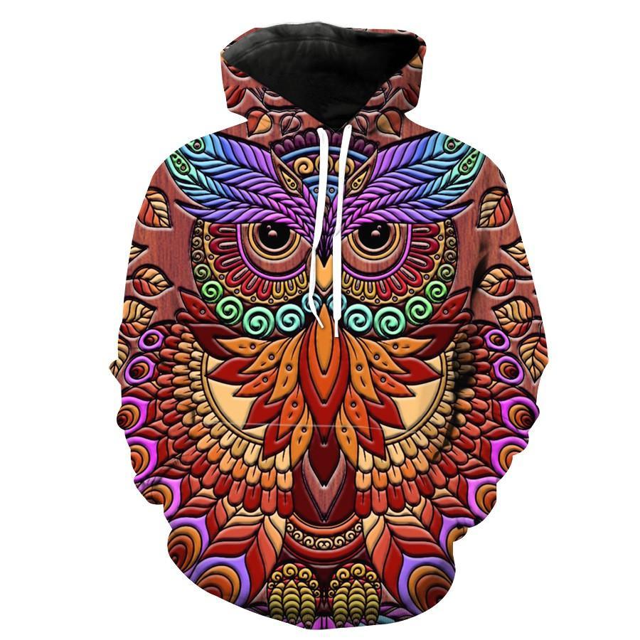 Epic Owl All Over Print 3D Hoodie - Gifts For Father'S Day