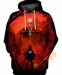 Eren Vs Titan Battle Attack On Titan All Over Print Hoodie 3D