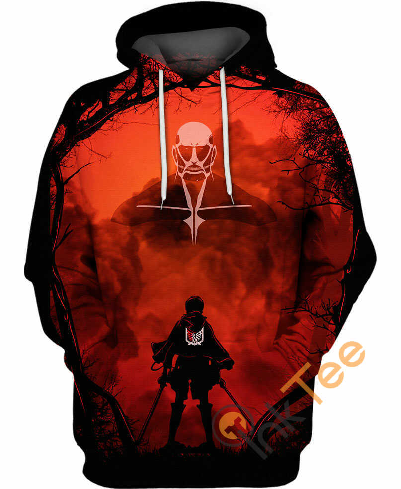 Eren Vs Titan Battle Attack On Titan All Over Print Hoodie 3D