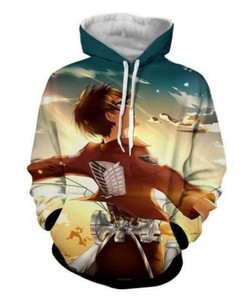 Eren Yeager Attack On Titan Anime 3D Printed All Over Print Hoodie