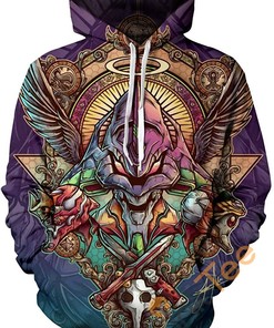 Evangelion All Over Print Hoodie 3D With Front Pocket - Cosplay In Style