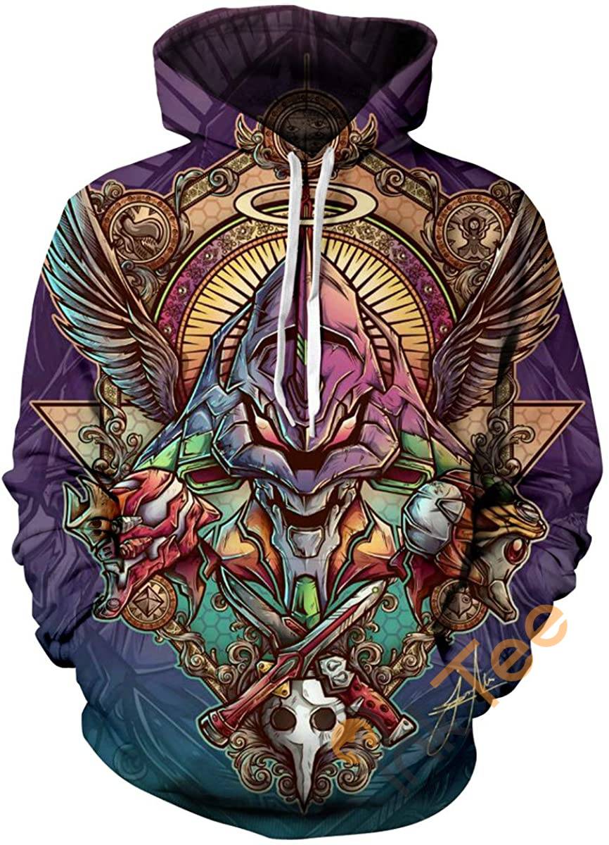 Evangelion All Over Print Hoodie 3D With Front Pocket - Cosplay In Style