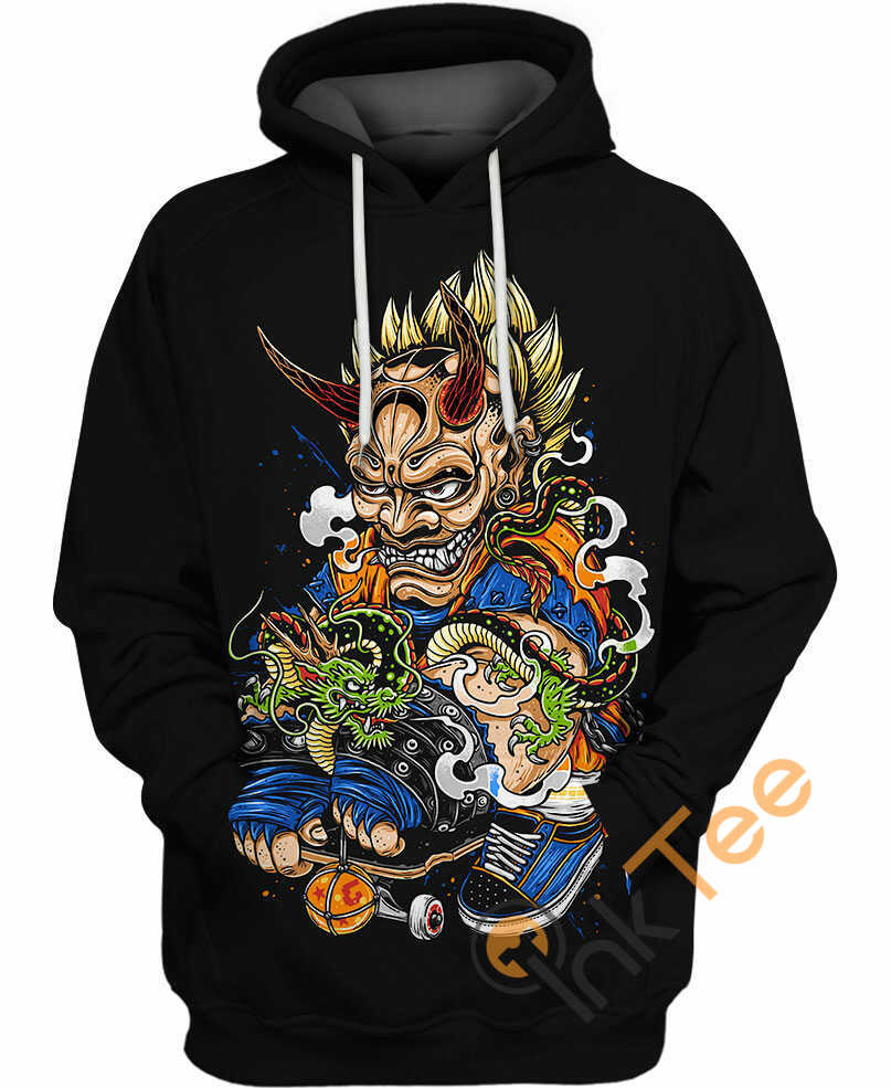 Express Yourself With Son Goku Saiyan Tattoo 3D Hoodie For Dragon Ball Fans