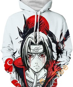 Eye-Catching Naruto Print Pullover With Front Pocket Sport All Over Print Hoodie 3D