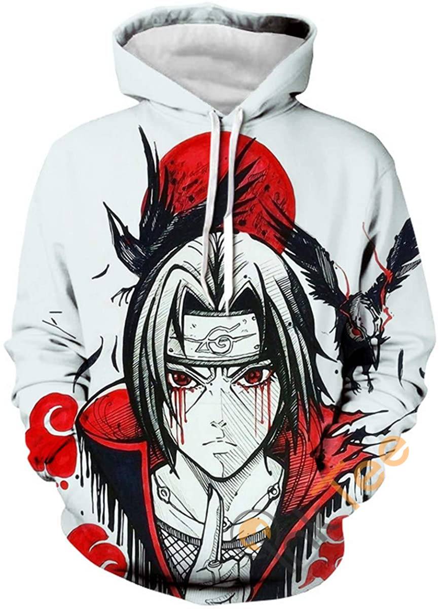 Eye-Catching Naruto Print Pullover With Front Pocket Sport All Over Print Hoodie 3D