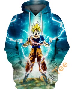 Feel The Power With Son Goku Lightning Strength 3D Hoodie For Dragon Ball Fans