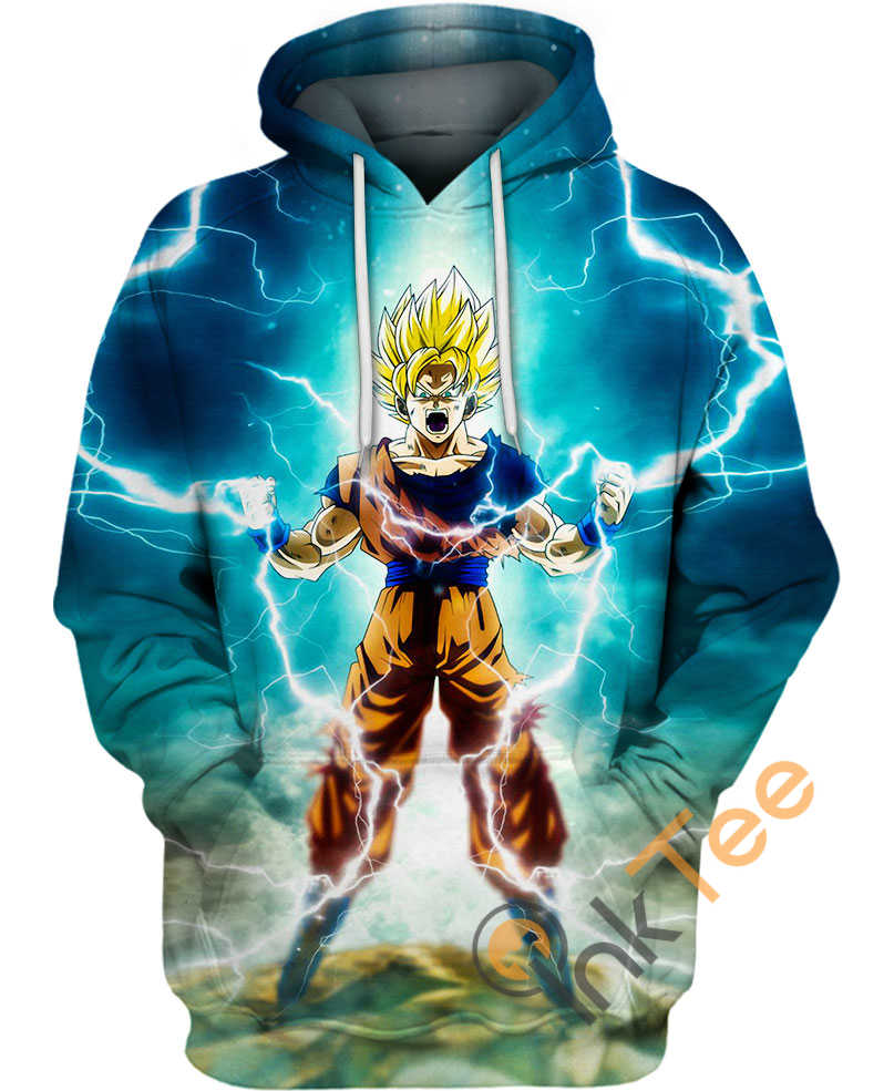 Feel The Power With Son Goku Lightning Strength 3D Hoodie For Dragon Ball Fans