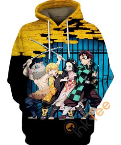 Fierce Demon Killers Team 3D Graphic All Over Print Hoodie