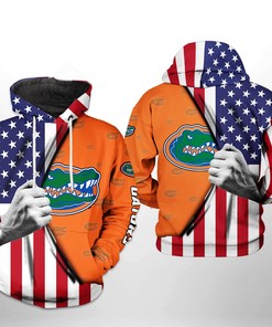Florida Gators Ncaa Us Flag 3D Zip-Up Hoodie - Custom 3D Hoodies