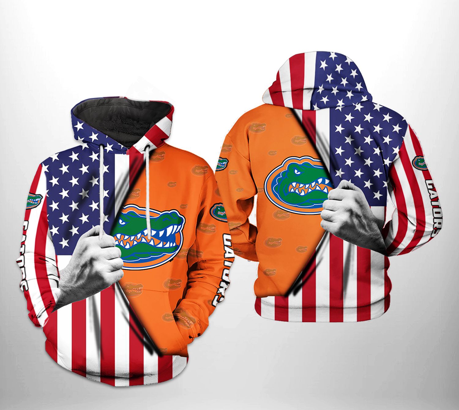 Florida Gators Ncaa Us Flag 3D Zip-Up Hoodie - Custom 3D Hoodies