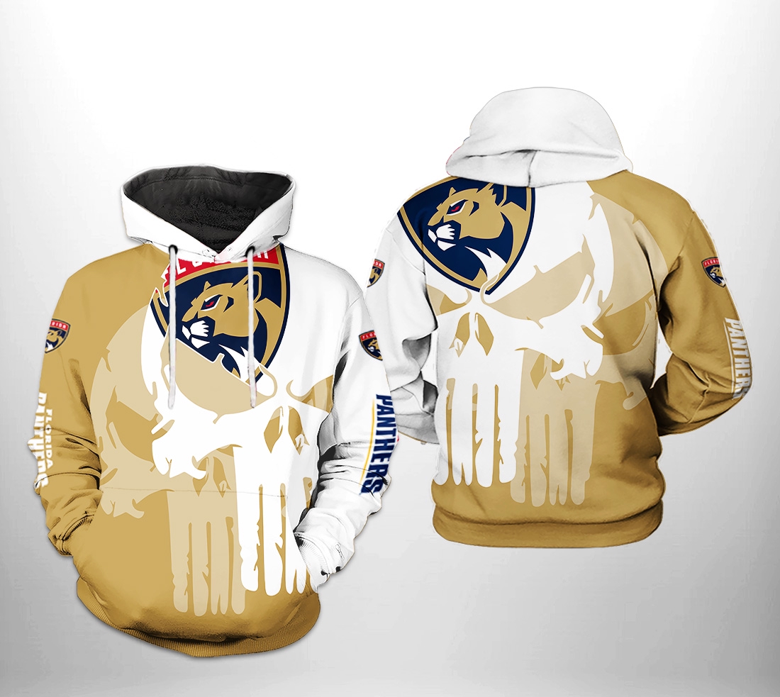 Florida Panthers Nhl Team Skull 3D All Over Print Zip Up Hoodie For Fans