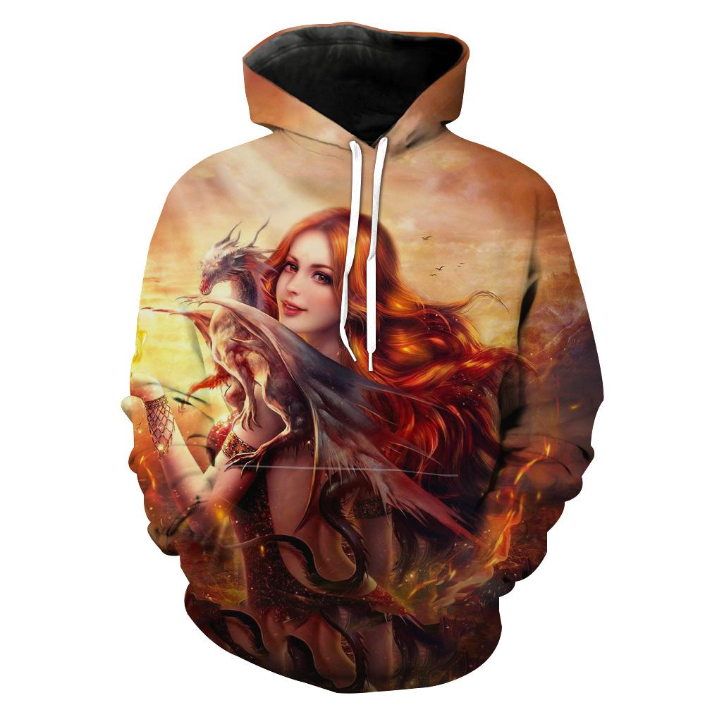 Fly High With The Beautiful Dragon Lady Fantasy 3D Hoodie
