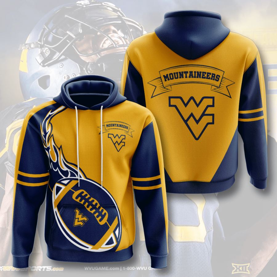 Football Team Wv Mountaineers 3D All-Over Print Zip-Up Hoodie For Fans