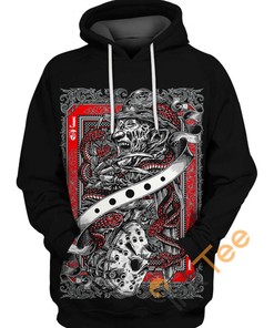 Freddy Jason Hoodie 3D With All Over Print, Horror Gifts For Men