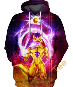 Freeza Gold Form Hoodie 3D, Dragon Ball Z Gifts For Men