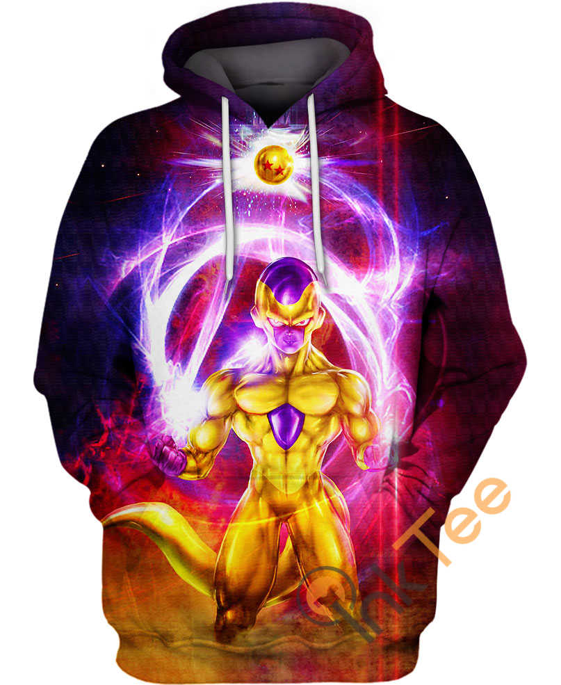 Freeza Gold Form Hoodie 3D, Dragon Ball Z Gifts For Men