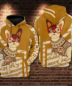 Frenchie Nfl Football Brocade 3D All Over Print Zip Up Hoodie Option, French Bulldog Gifts For Men 