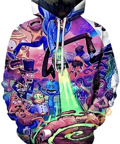Funny Cartoon Cosplay Print Pullover With Front Pocket Hoodie 3D, Graphic Design 