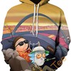 Funny Cartoon Cosplay Print Pullover With Front Pocket Sport All Over Print Hoodie 3D, Graphic Design 
