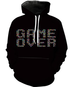 Game Over Video Game Hoodie 3D, Gaming Gifts For Men 