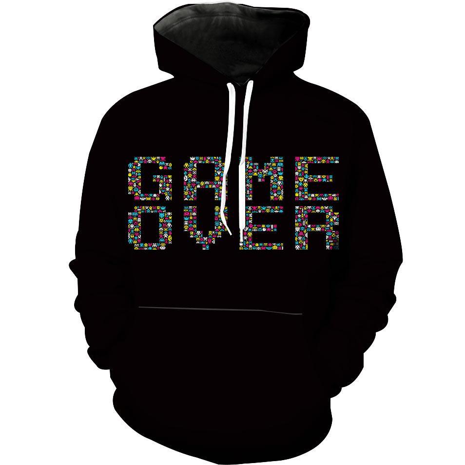 Game Over Video Game Hoodie 3D, Gaming Gifts For Men