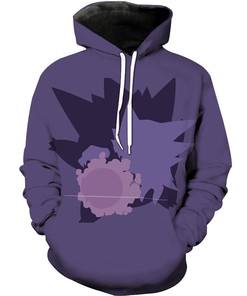 Gastly Gengar And Haunter Pokemon Hoodie 3D, All Over Print 