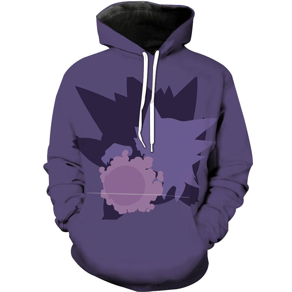 Gastly Gengar And Haunter Pokemon Hoodie 3D, All Over Print