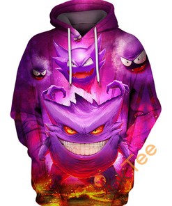 Gengar And His Buddies Hoodie 3D, Pokemon Gifts For Men