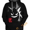 Gengar Black And White Hoodie 3D, All Over Print 