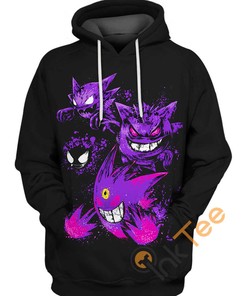 Gengar Ghost Evolution Hoodie 3D, Pokemon Gifts For Men 