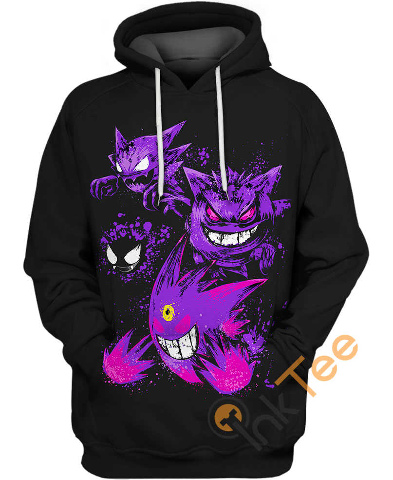 Gengar Ghost Evolution Hoodie 3D, Pokemon Gifts For Men