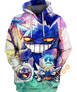 Gengar Ghost Type Hoodie 3D, All Over Print 