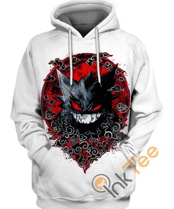 Gengar Red Shadow Hoodie 3D, All Over Print 