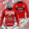 Georgia Bulldogs 2021 National Champions Red All Over Print 3D Hoodie And 