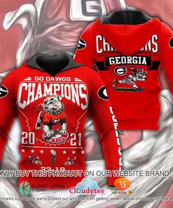 Georgia Bulldogs 2021 National Champions Red All Over Print 3D Hoodie And