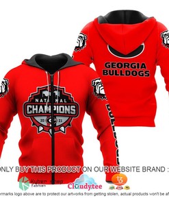 Georgia Bulldogs 2021 National Champions Red Color All Over Print 3D Hoodie And