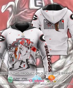 Georgia Bulldogs Champions 2021 White All Over Print 3D Hoodie And 