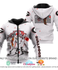 Georgia Bulldogs Champions 2021 White All Over Print 3D Hoodie And