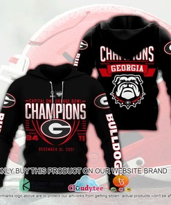 Georgia Bulldogs Champions All Over Print 3D Hoodie And For Fans