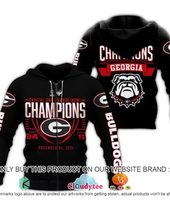 Georgia Bulldogs Champions All Over Print 3D Hoodie And  For Fans