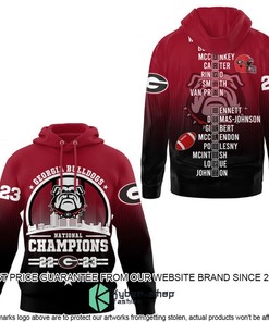 Georgia Bulldogs Circle Logo 2023 Champions 3D Hoodie, Officially Licensed