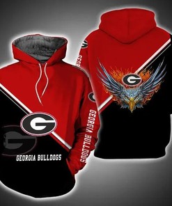 Georgia Bulldogs Fire Eagle 3D All Over Print Zip Hoodie - Ideal Bulldogs Gift