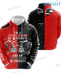 Georgia Bulldogs Hoodie 3D Bulldogs On Saturdays Falcon On Sundays - Ideal For Football Lovers